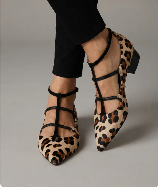 Franca - Zapatos de Tacón con Correa Leopardo