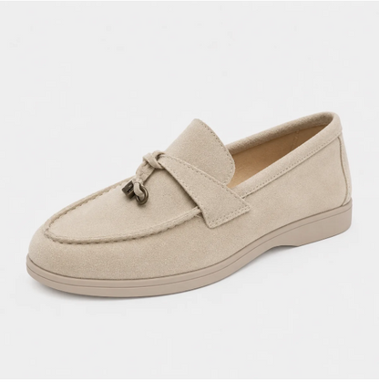Amelia | Mocasines Mule de Ante con Borlas