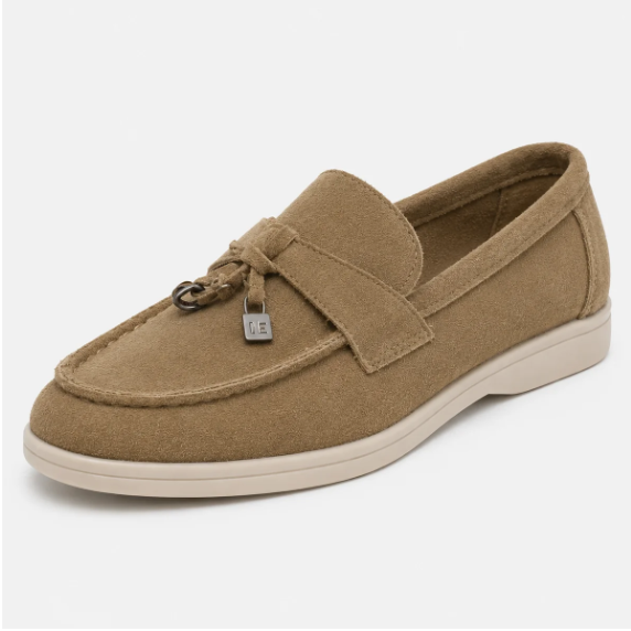 Amelia | Mocasines Mule de Ante con Borlas