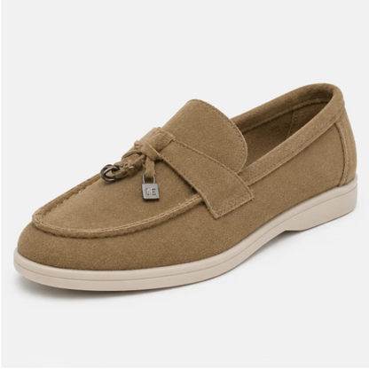 Amelia | Mocasines Mule de Ante con Borlas