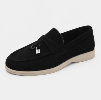 Amelia | Mocasines Mule de Ante con Borlas